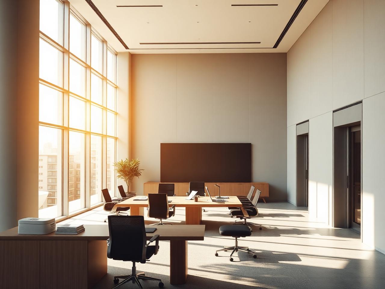 Modern financial advisory office with architectural lines